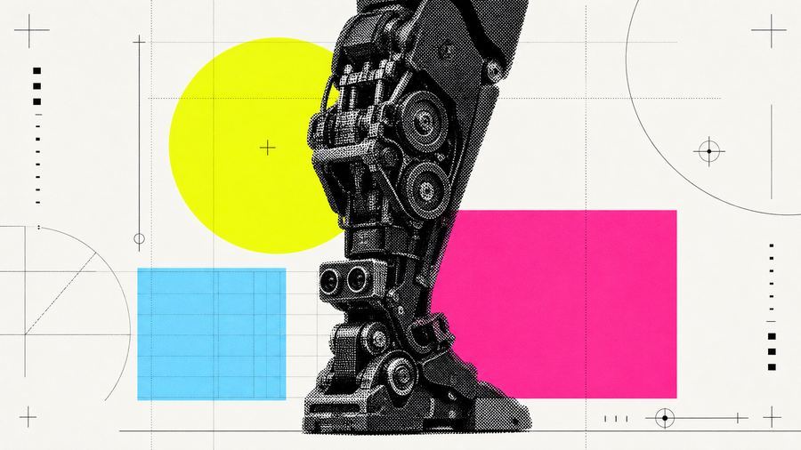 脚部関節アクチュエータと双眼カメラのクローズアップ